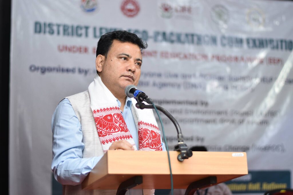 District Commissioner addressing at the District Level Eco-Hackathon cum Exhibition in Dima Hasao by HELP Society NGO